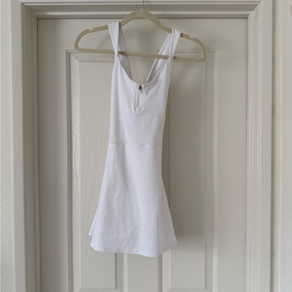 ALO Yoga White Mini Dress with Front Zip